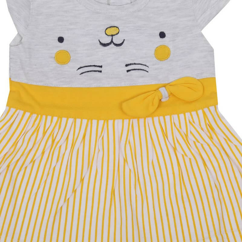 NammaBaby Baby Girl's A-Line Mini Frock Dress - Yellow 120 | Grocsy