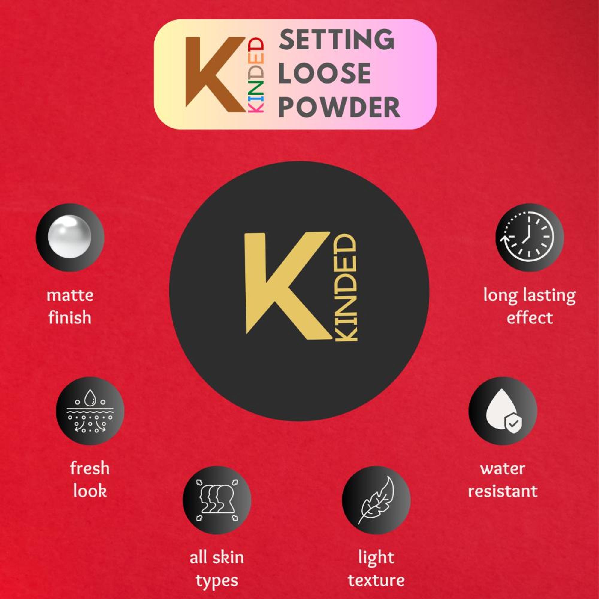 KINDED Setting Loose Powder with Puff - Violet Purple | Grocsy