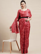 Saree Mall Red & White Ethnic Motifs Art Silk Saree | Grocsy