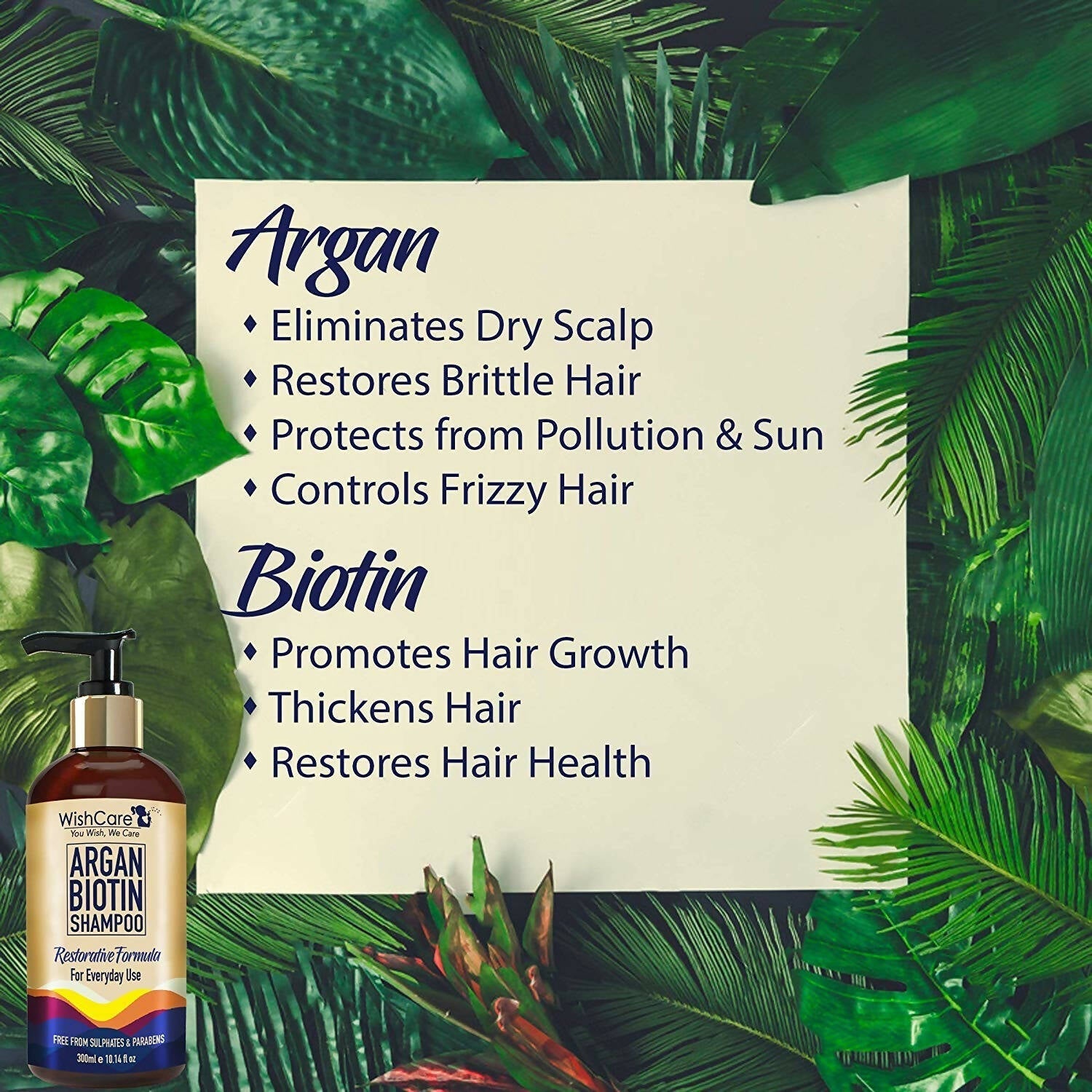 Wishcare Argan Oil Biotin Shampoo | Grocsy