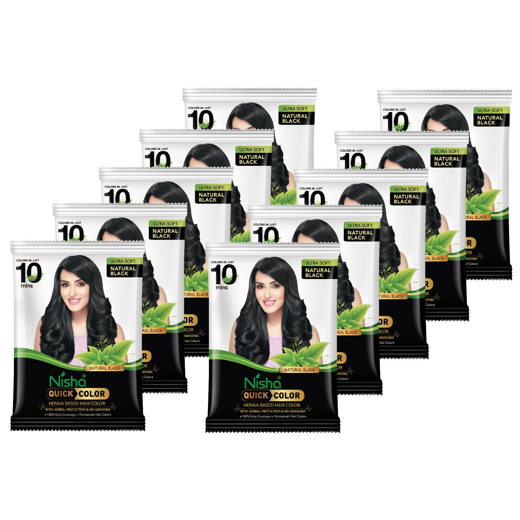Nisha Quick Color Henna-Based Hair Color-Natural Black | Grocsy