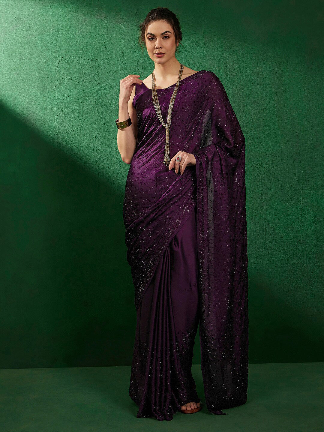 Sangria Embellished Beads and Stones Sarees | Grocsy