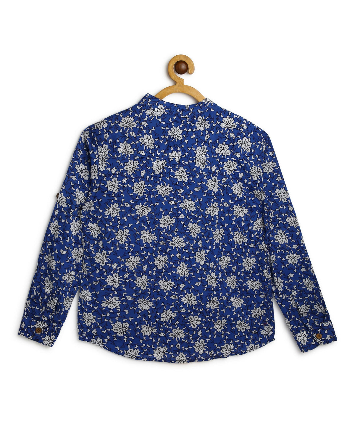 Manet Boys Full Sleeves Flower Printed Ethnic Shirt - Blue | Grocsy