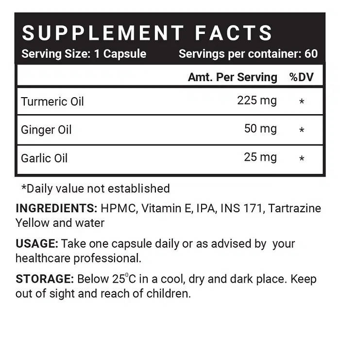 Inlife Turmeric Oil Ginger Oil Garlic Oil Capsules | Grocsy