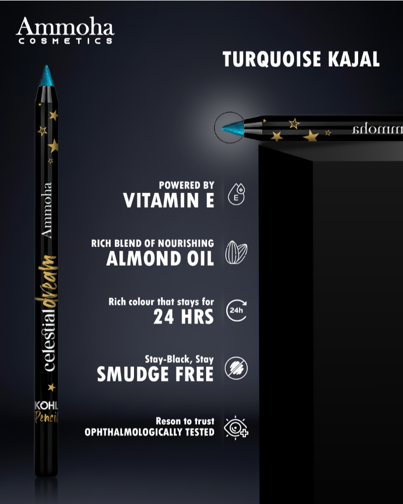 Ammoha Cosmetics Turquoise waterproof Kohl Pencil | Grocsy
