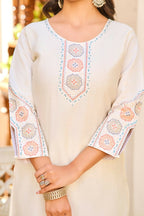 Festive Wear Ethnic White vetigun Stitched Suit With Dupatta - Nisha | Grocsy