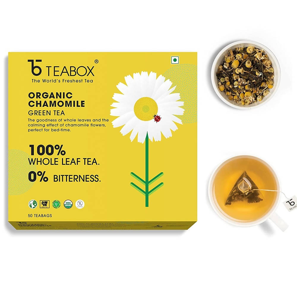 Teabox Organic Chamomile Green Tea Bags | Grocsy