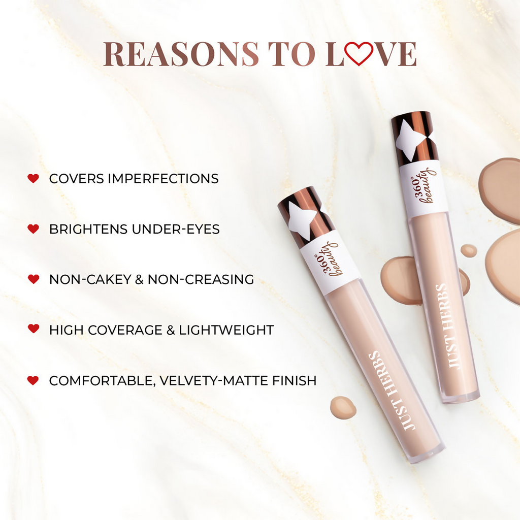 Just Herbs Full Cover Natural Filter Finish Concealer - Natural | Grocsy