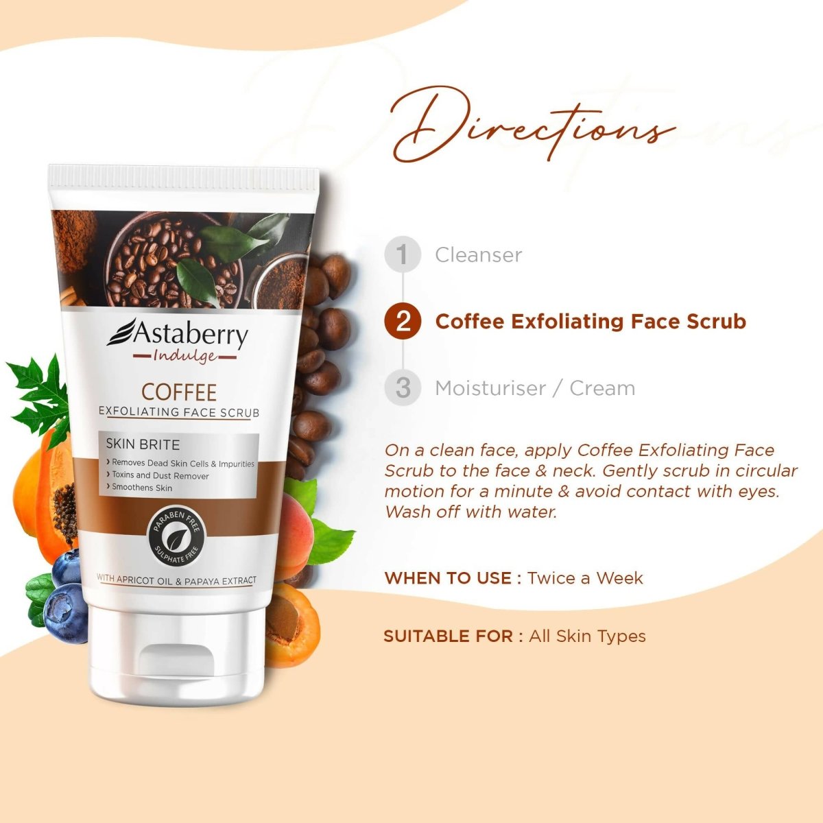 Astaberry Indulge Coffee Exfoliating Face Scrub | Grocsy