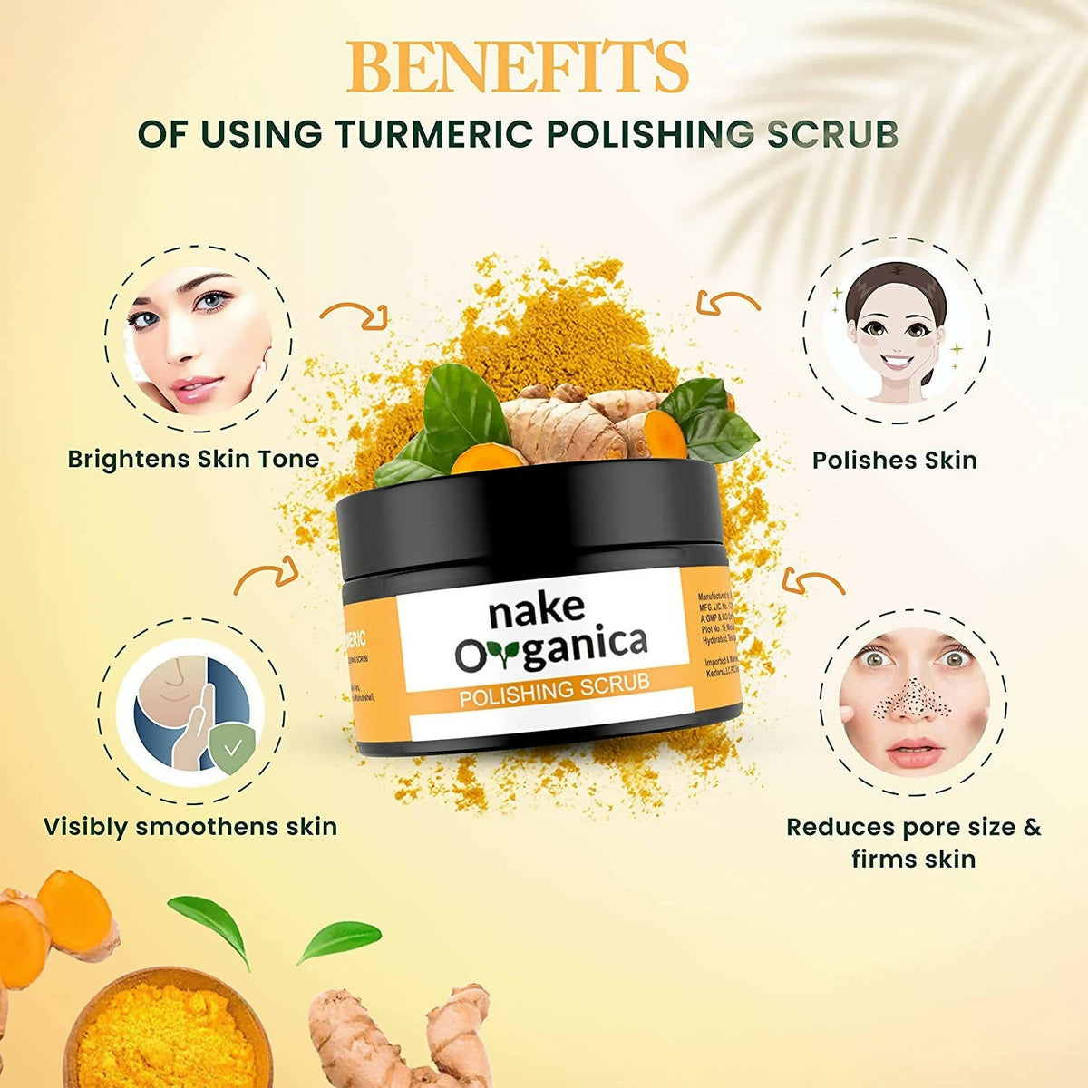 Nake Organica Turmeric Polishing Scrub | Grocsy