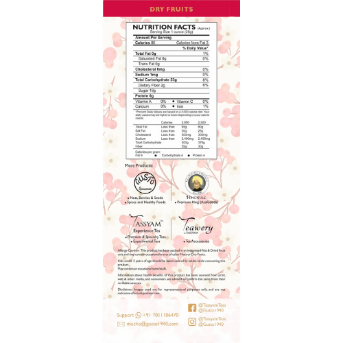 Tassyam Organics Premium Imported Dried Cranberries - Box | Grocsy