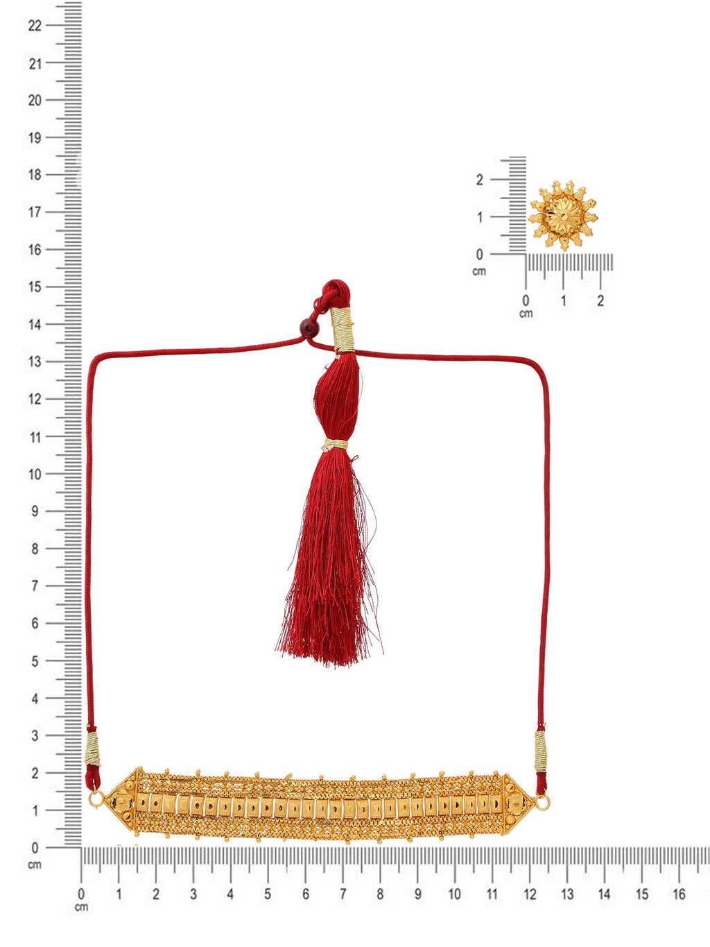 Ruby Raang Golden Choker with Round Studs | Grocsy