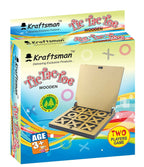 Kraftsman Wooden Tic Tac Toe Portable Game for Kids, Teens and Adults with Golden Mirror Shade Strategy & War Games Board Game | Grocsy