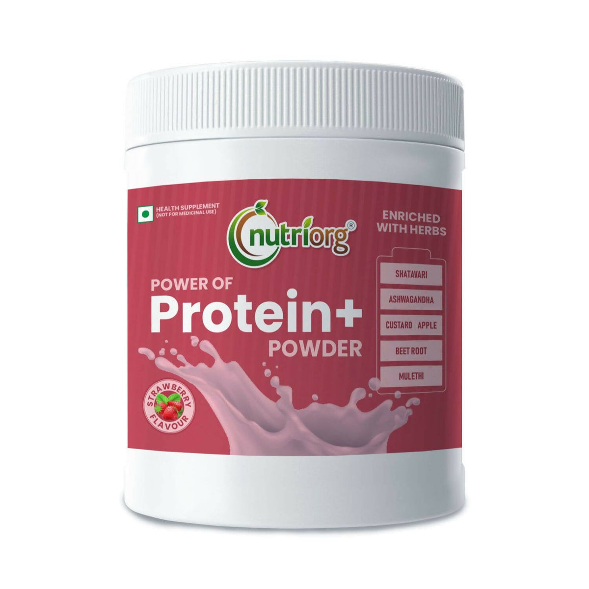 Nutriorg Protein Plus Strawberry Flavor Powder | Grocsy