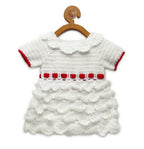 Chutput Kids Cinderella Design Solid Wool Frock - White | Grocsy