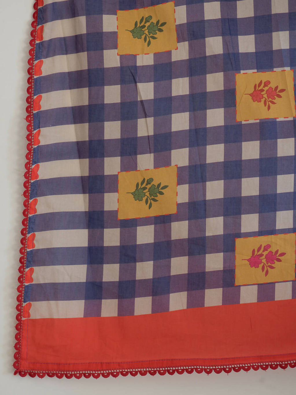 Suta Multi Color Checked Pure Cotton Saree | Grocsy