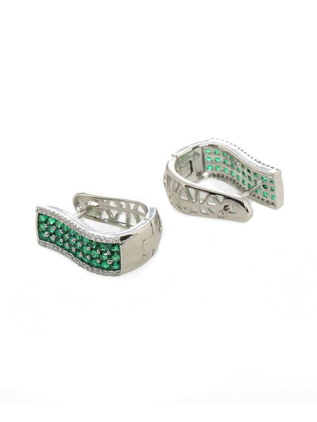 Green Hoops Earrings- Ruby Raang | Grocsy