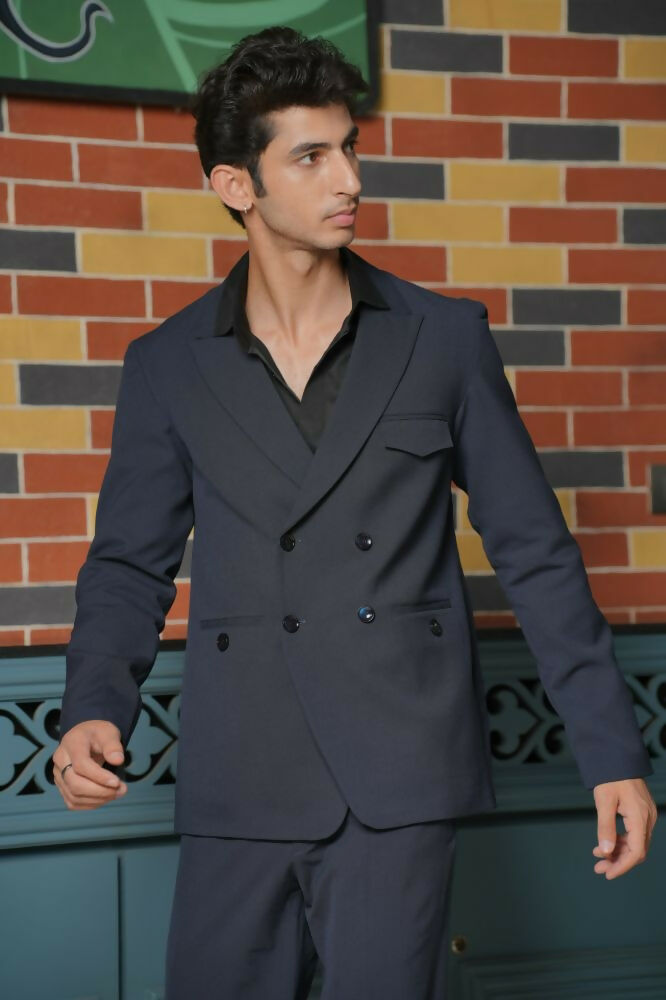 Midnight Black Tailored Co-Ord Set by Hilo Design | Grocsy