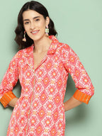 Ahalyaa Women's Traditional wear Kurta - Orange | Grocsy