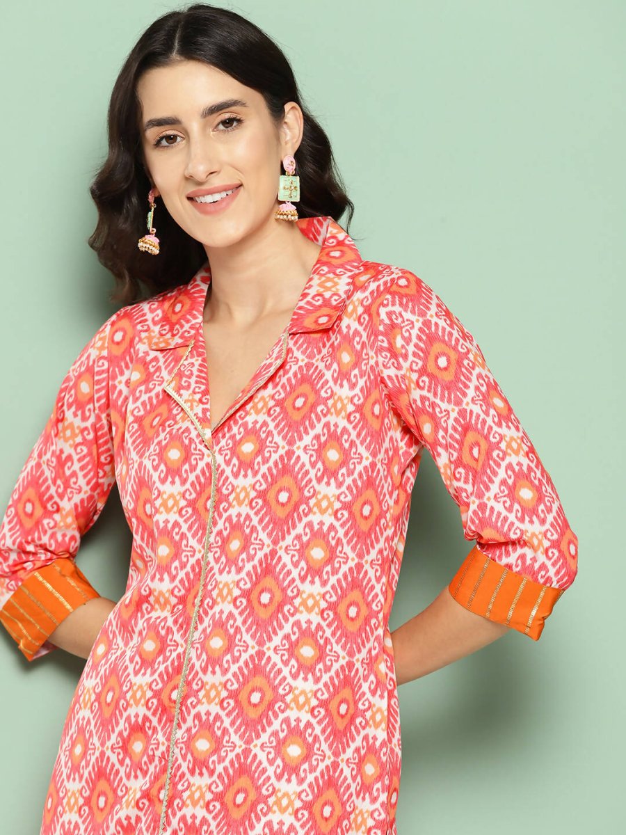 Ahalyaa Women's Traditional wear Kurta - Orange | Grocsy