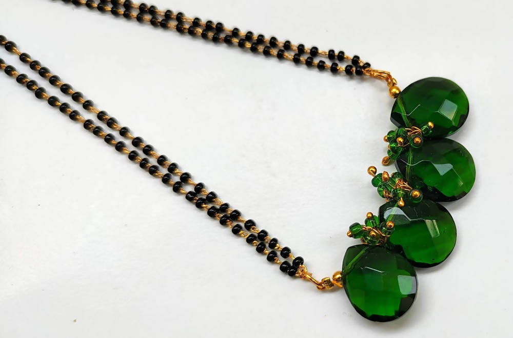 Green Beaded Designer Mangalsutra | Grocsy