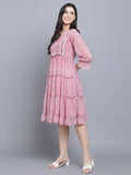Myshka Women's Pink Floral Midi Dress | Grocsy