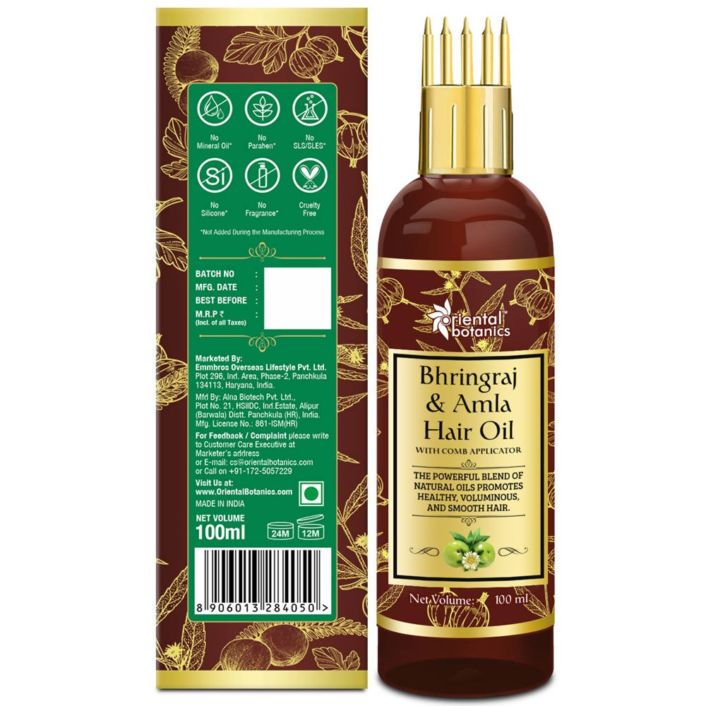Oriental Botanics Bhringraj & Amla Hair Oil | Grocsy