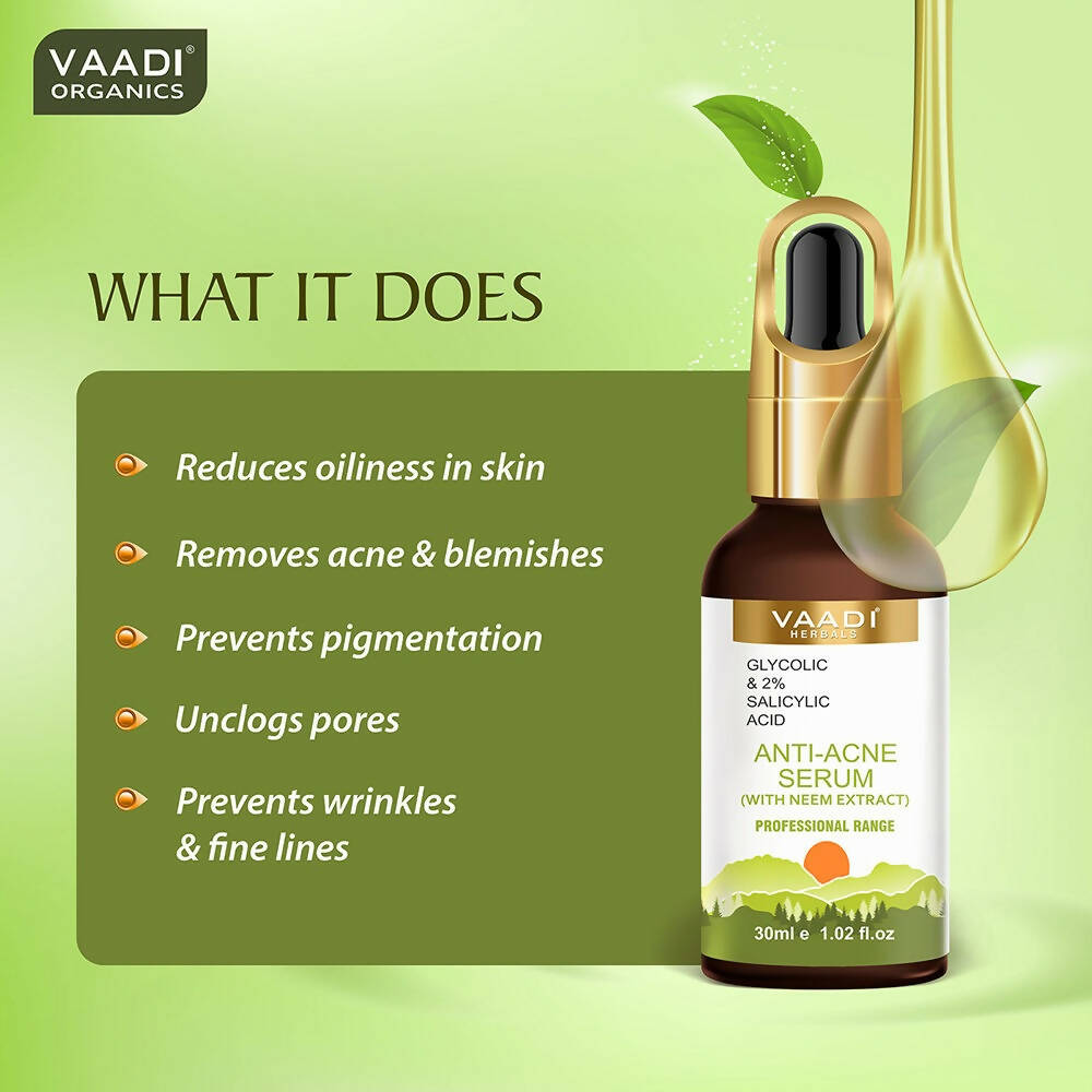 Vaadi Herbals Anti-Acne Serum With Glycolic & 2% Salicylic Acid | Grocsy