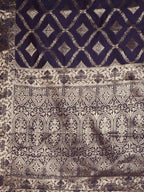 Kalamandir Checked Violet Silk Blend Saree | Grocsy