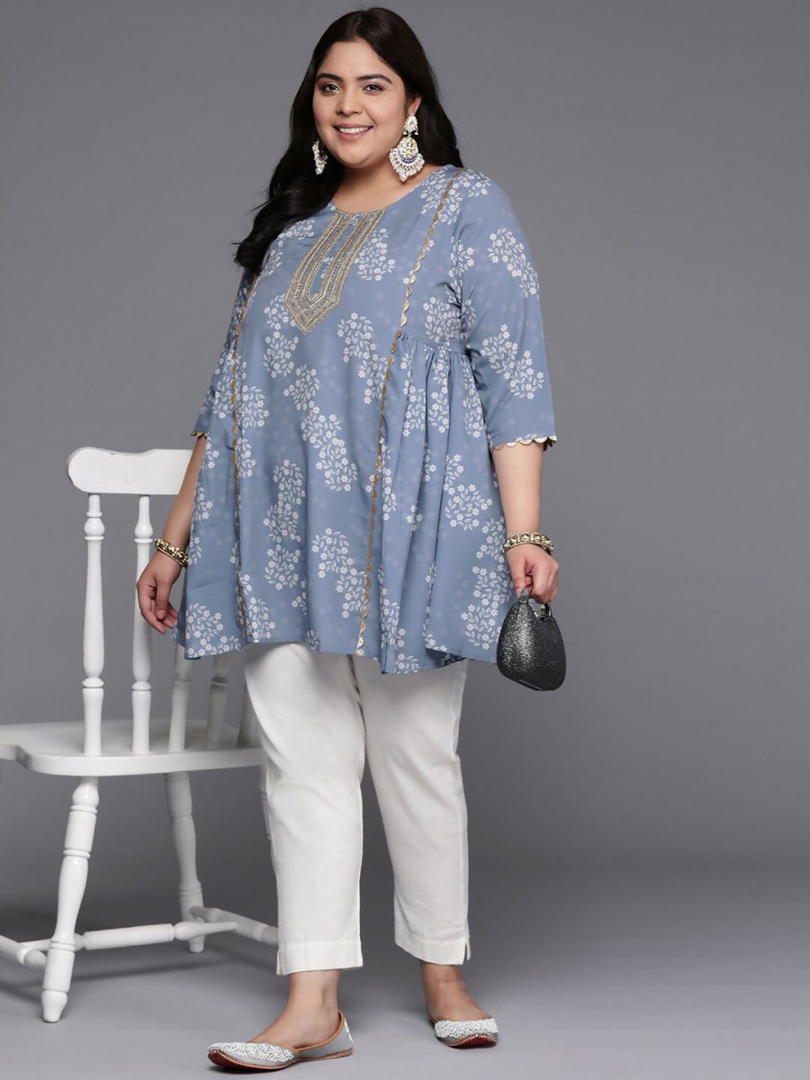 Ahalyaa Women's Traditional wear Tunic - Grey | Grocsy