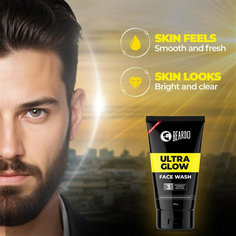 Beardo Ultra Glow Bodywash & Facewash Duo Kit Hydrated and Refreshing Skin | Grocsy