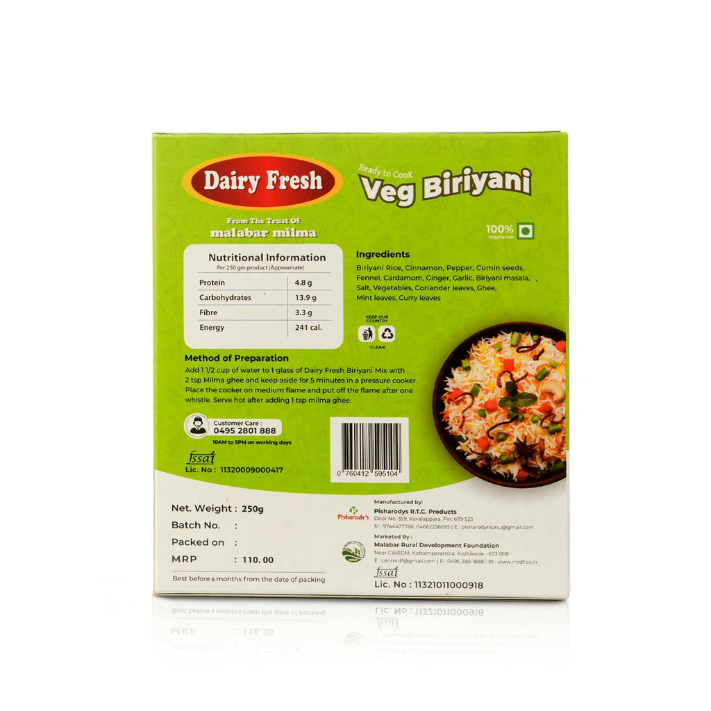 Milma Instant Vegetable Biryani Rice Dish | Grocsy