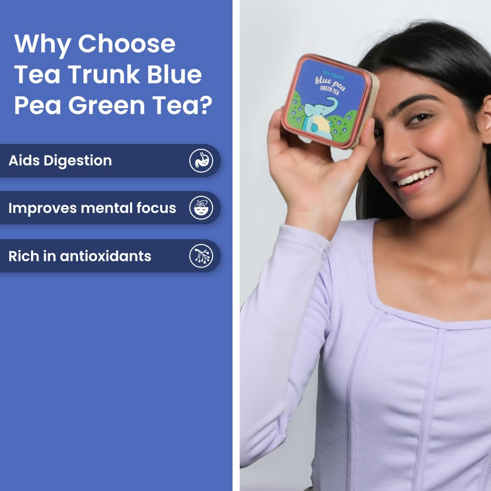 Tea Trunk Blue Pea Flowers Natural Anti-Oxidant Butterfly Pea Flower Tisane Green Tea | Grocsy