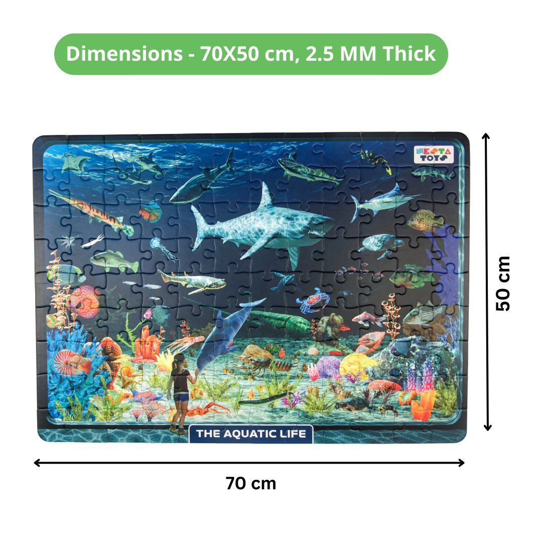 Nesta Toys Aquatic Life Jigsaw Puzzle for Kids, Jumbo Floor Puzzle, Educational Toy (6+ Years) | Grocsy