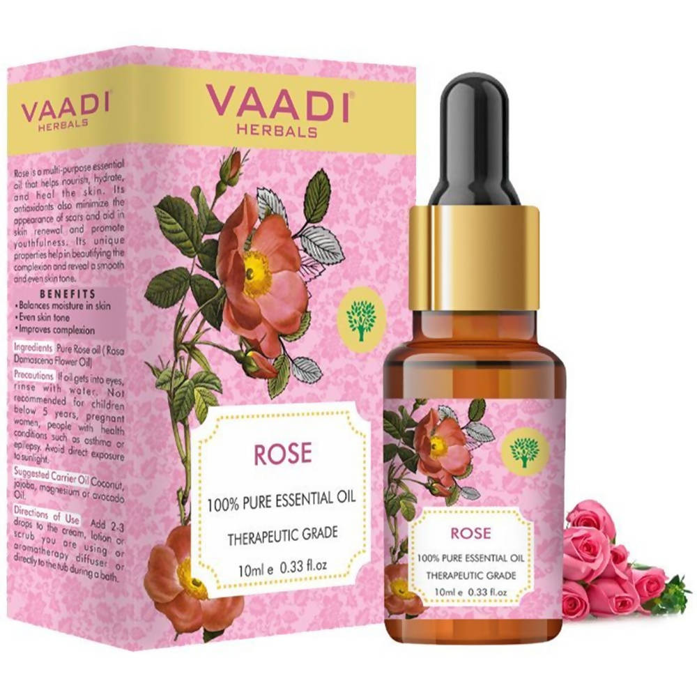 Vaadi Herbals Rose 100% Pure Essential Oil Therapeutic Grade 10 Ml | Grocsy
