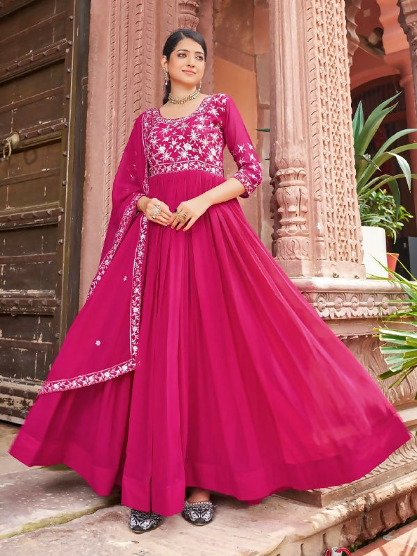 Joban Fashion Rani Readymade Dress With Sequins embroidery Work | Grocsy