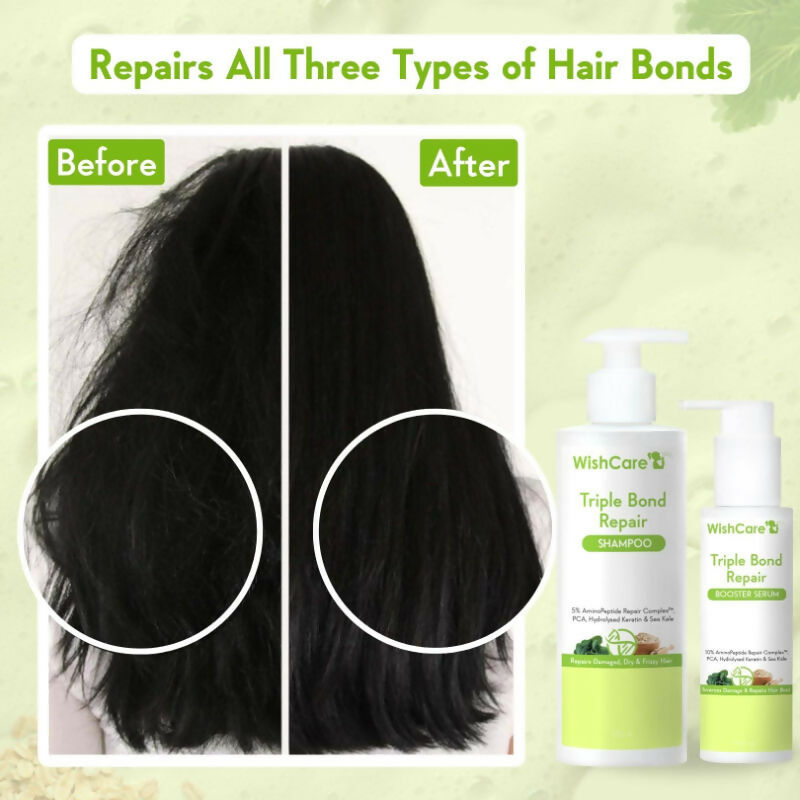 Wishcare Triple Bond Repair Combo - For Dry & Frizzy Hair with Amino Peptide for Damaged Hair | Grocsy