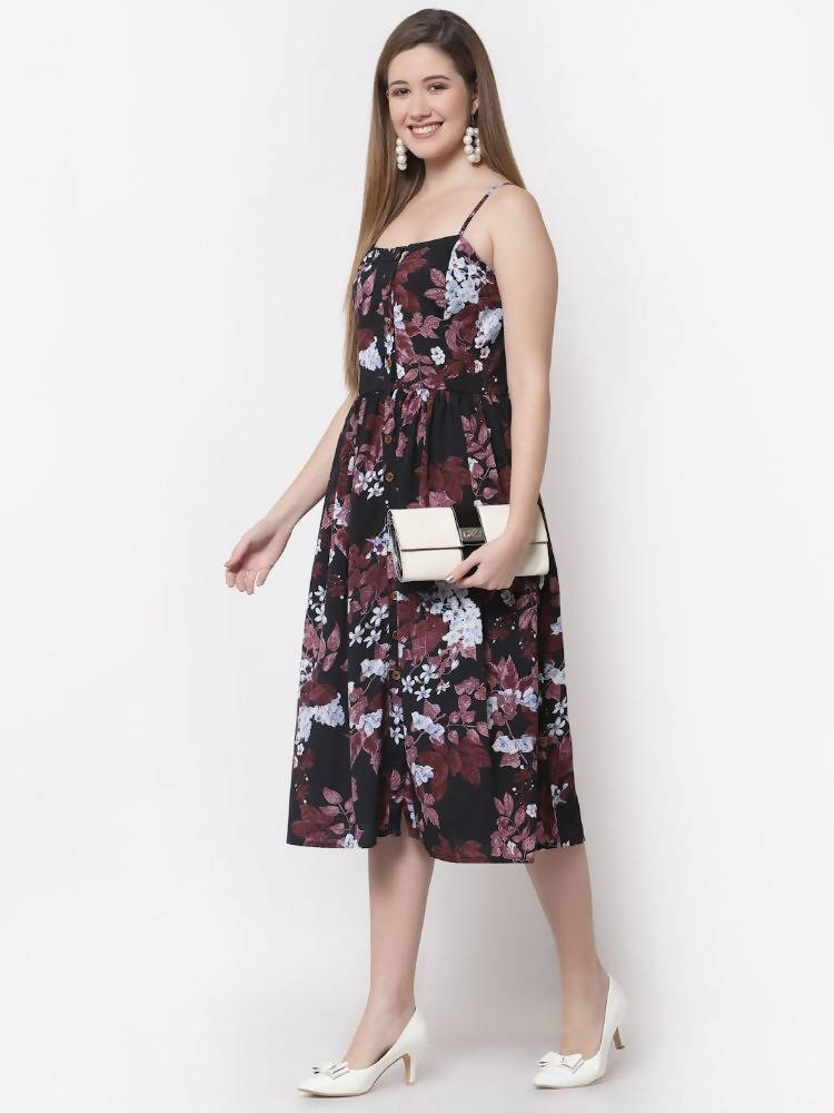 Myshka Multi Color Crepe Printed Dress | Grocsy