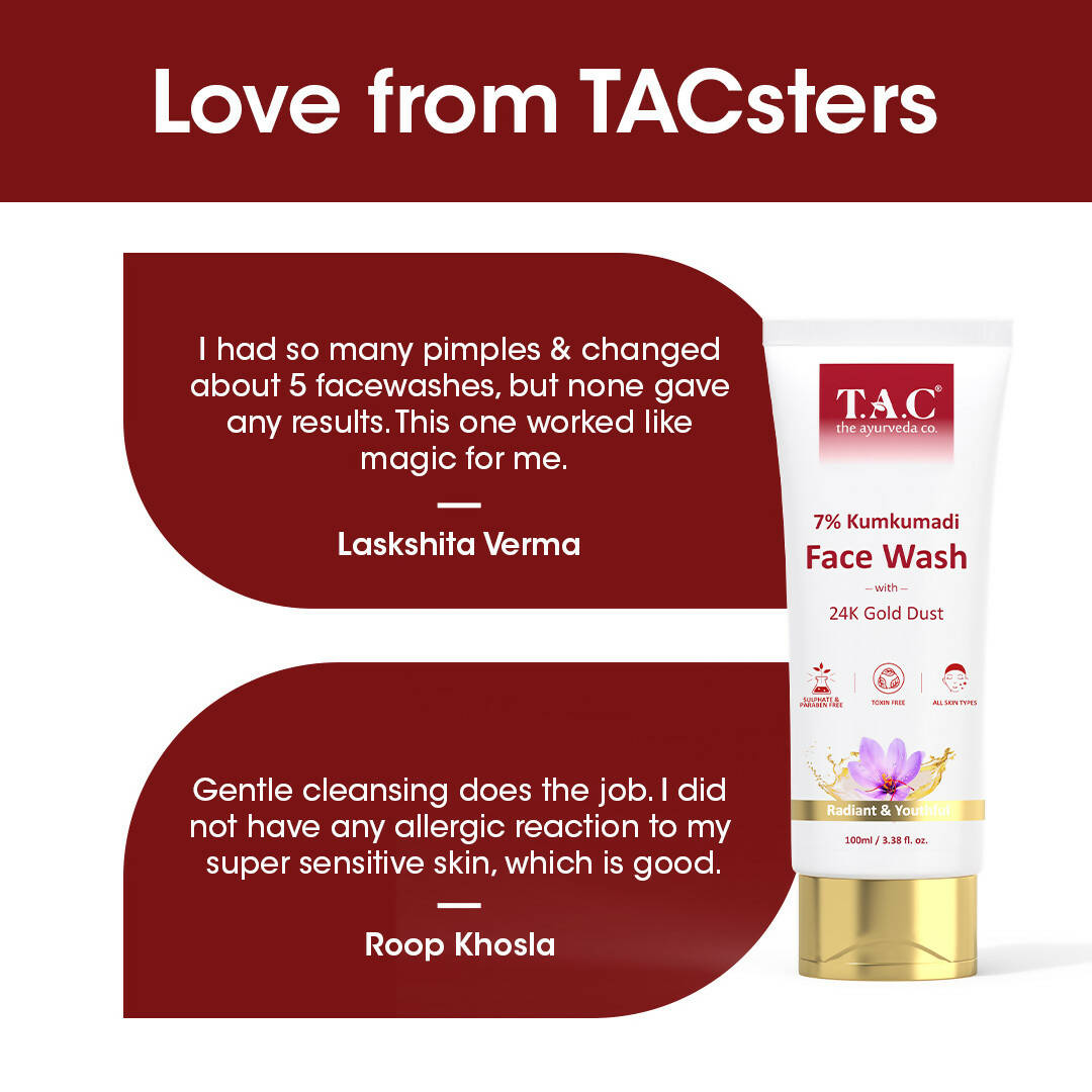 TAC - The Ayurveda Co. 7% Kumkumadi Face Wash for Glowing Skin | Grocsy
