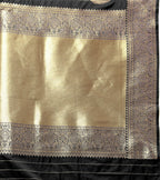 Lorenvalley Fashion Black Soft Silk Woven Design Gold Zari Weaving Saree | Grocsy
