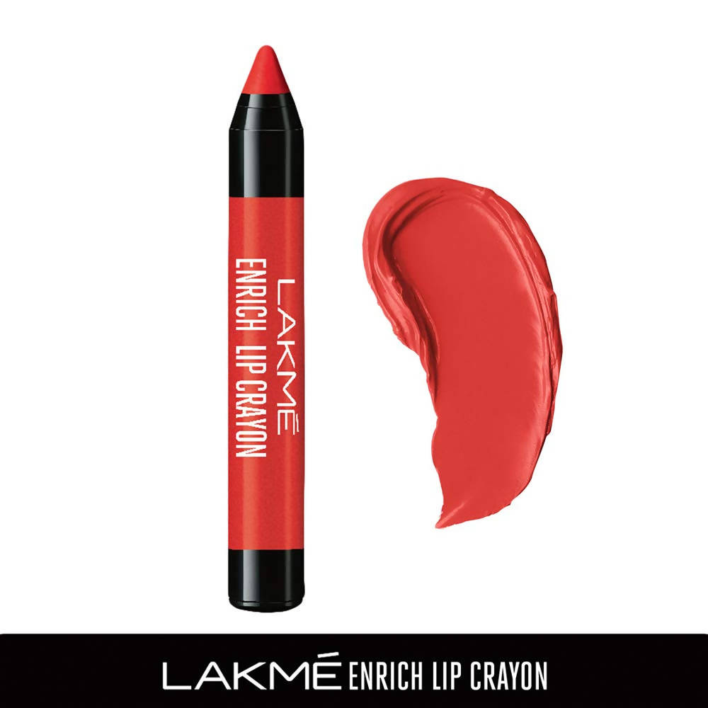 Lakme Enrich Lip Crayon - Red Stop | Grocsy