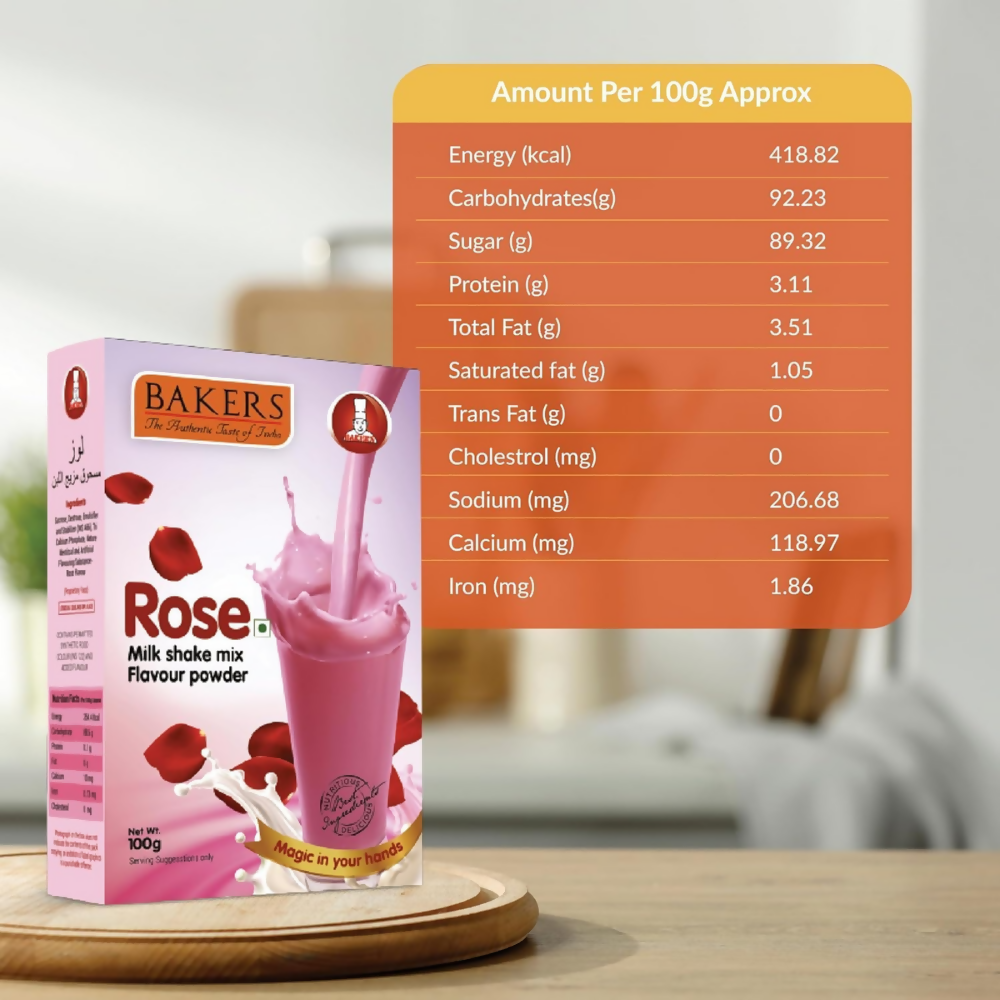 BAKERS Premium Milk Shake Mix - Vanilla, Rose, Pista & Strawberry | Grocsy