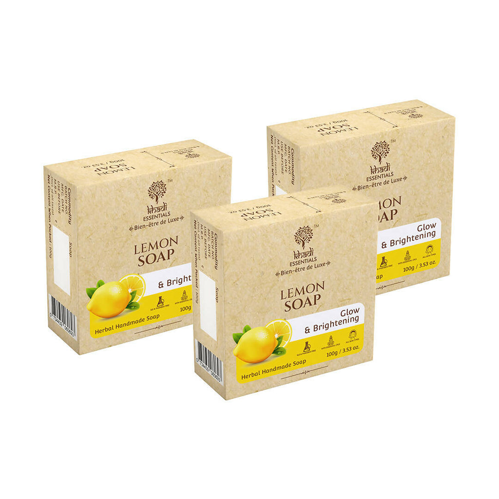 Khadi Essentials Lemon Handmade Herbal Soap | Grocsy