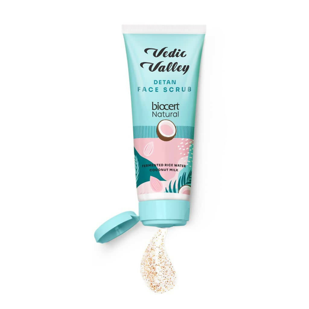 Vedic Valley Detan Face Scrub With Rice Water & Coconut Milk | Grocsy