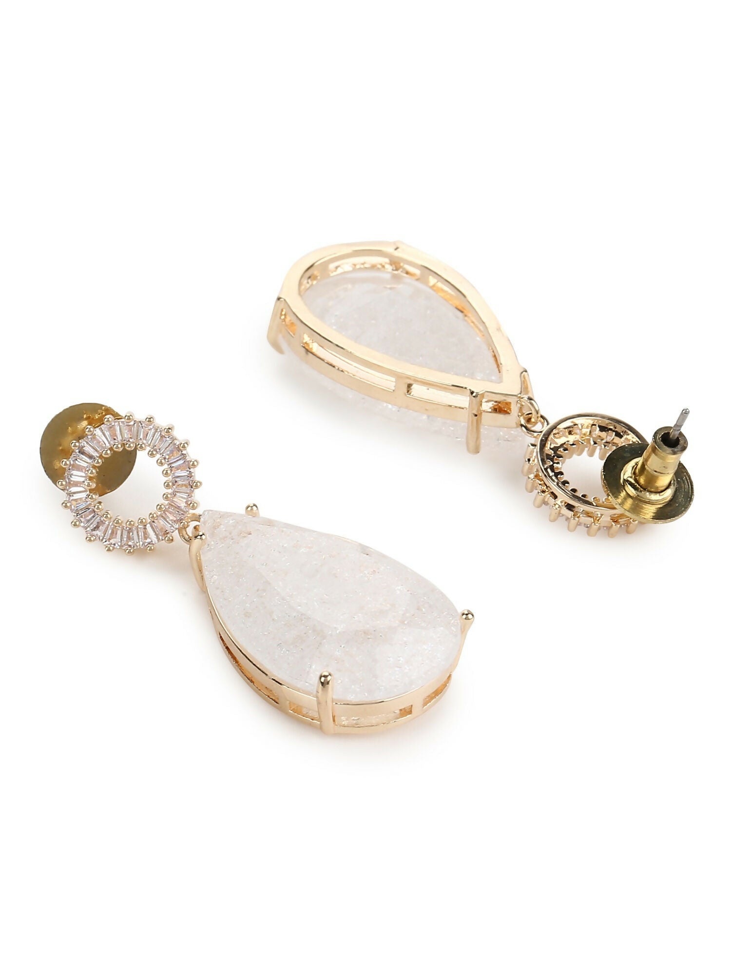 White Druzy Quartz Earrings- Ruby Raang