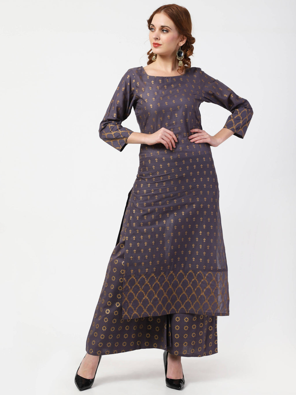 Cheera Kurta Palazzo & Dupatta Set (CH103KPD) | Grocsy