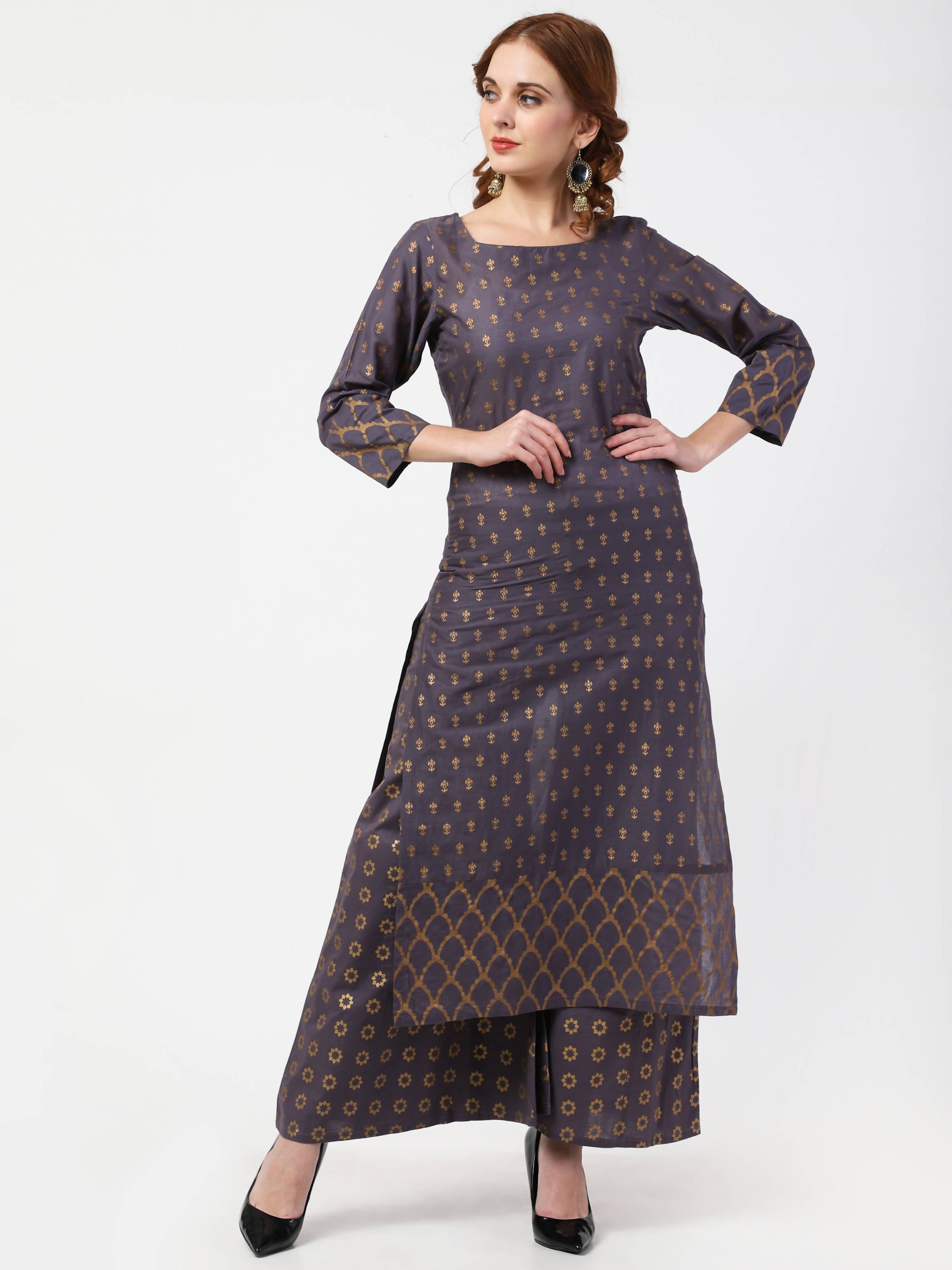 Cheera Kurta Palazzo & Dupatta Set (CH103KPD) | Grocsy