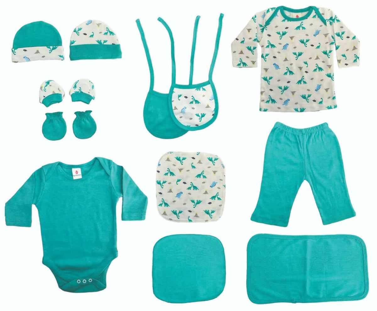 My Tiny Wear Full Sleeves New Born Baby Gift Set - Dino Print | Grocsy