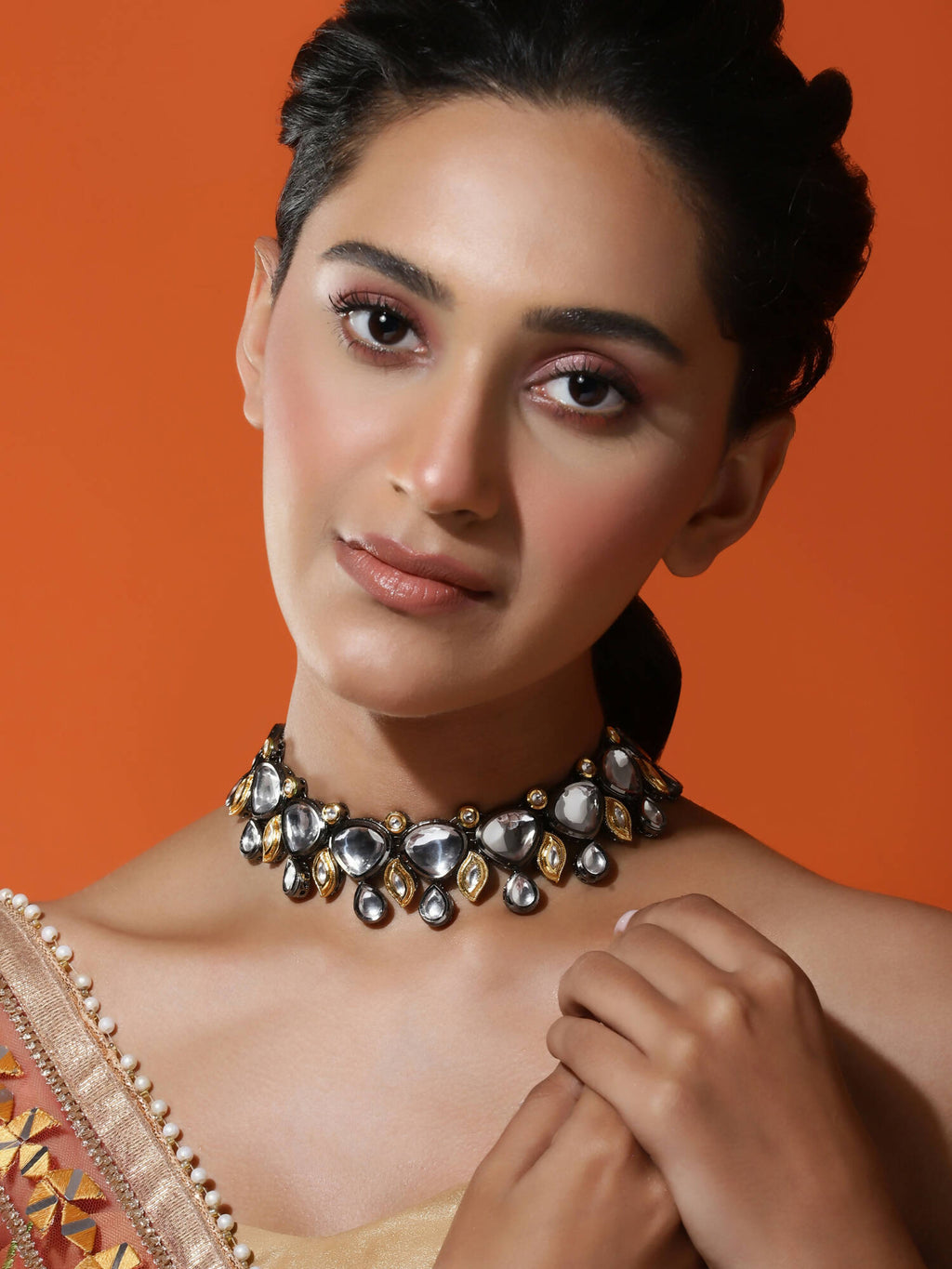 Women's Rhodium-Plated Necklace - Ruby Raang | Grocsy