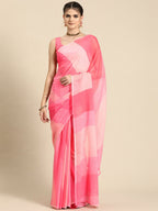 Ahalyaa Women's Traditional Semi Stitch Saree - Pink | Grocsy